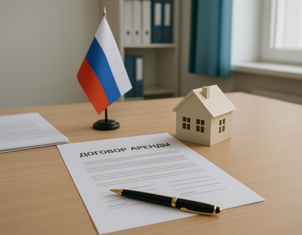 Документы на аренду жилья на столе в офисе