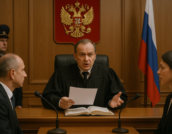 Судья выносит решение в зале суда