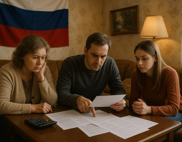 Семья обсуждает финансовое управление дома