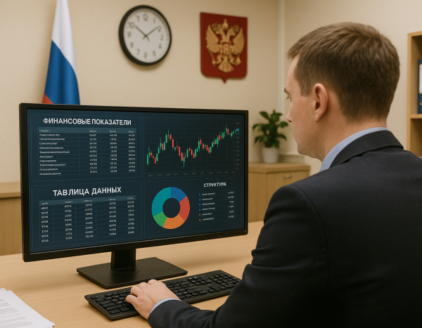 Работа финансового управляющего за компьютером