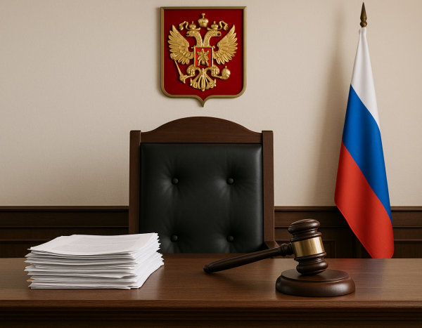 Стол судьи в российском зале суда