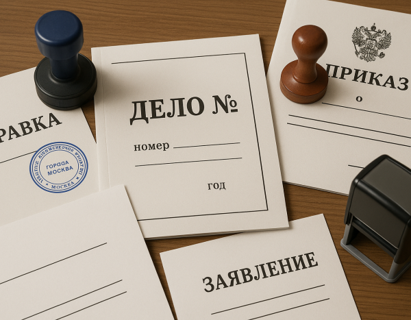 Документы и печати на столе в российском офисе