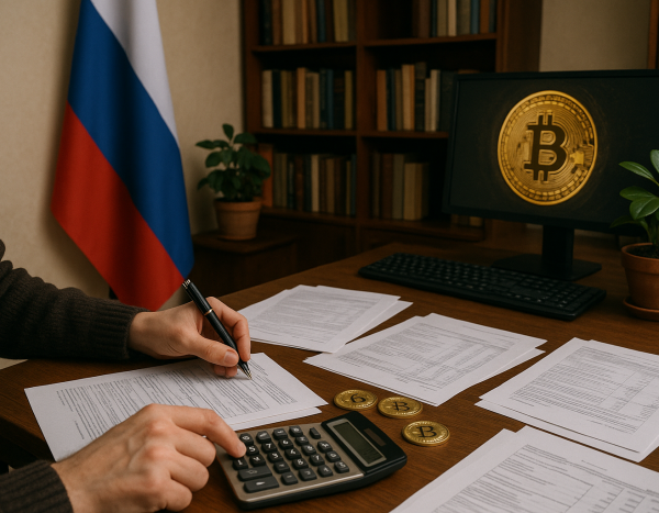 Домашний офис в России с документами для расчета налогов на криптовалюту