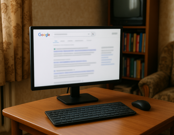 Поисковая система с удаленной информацией на экране компьютера