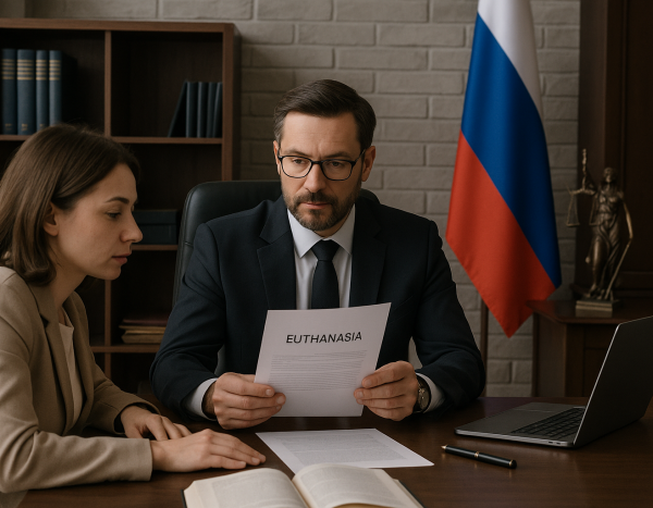 Юридический офис в России, обсуждение бумаг об эвтаназии