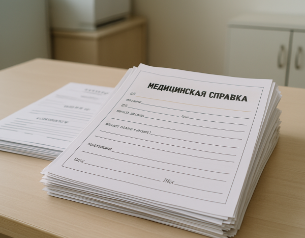 стопка медицинских документов на столе