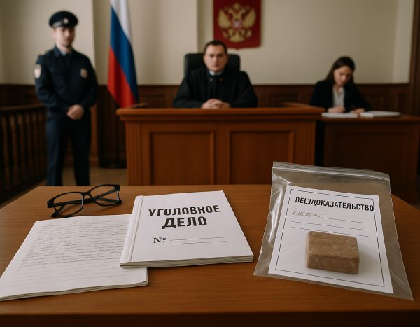 Сцена в зале суда с юридическими документами на столе